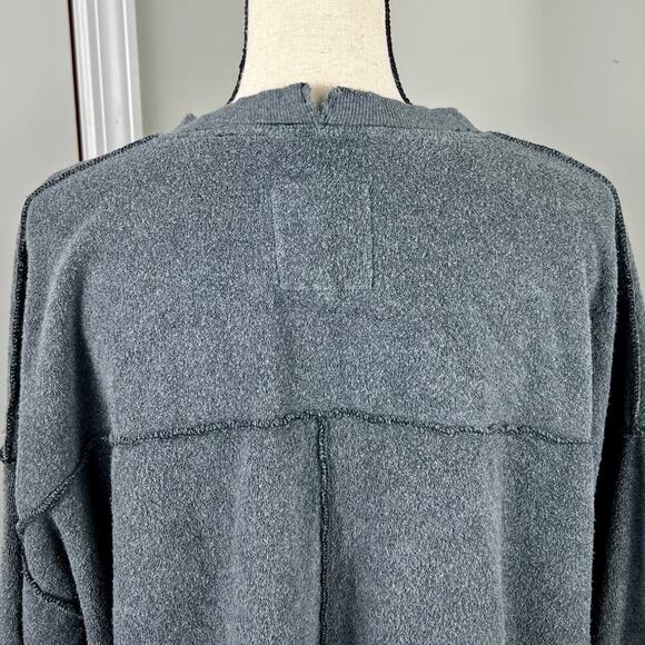 Aerie The Happiest Oversized Crew Sweatshirt Dark Grey - Picture 5 of 8